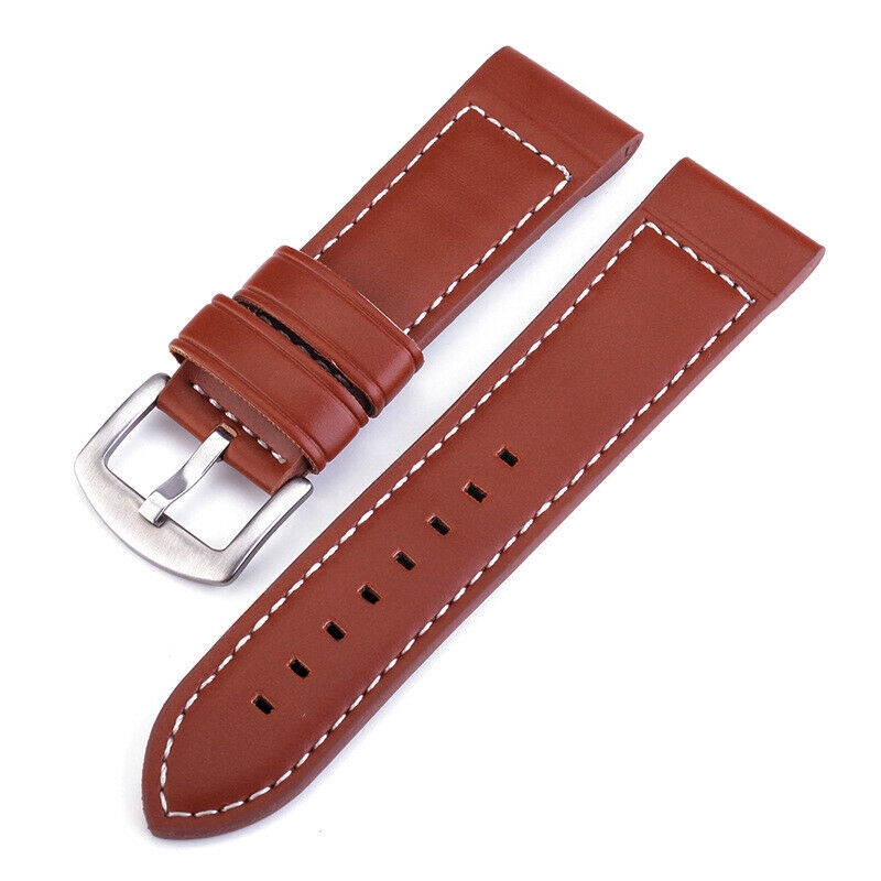 Stainless Steel Buckle Leather Wrist Watch Replacement Band Strap18/20/22/24mm