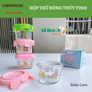 Cốc,Bát (Hũ) thủy tinh, Hộp Trữ Đông, Cốc Nấu Cháo Chia Vạch 120 ml Chịu Nhiệt An Toàn Cho Bé