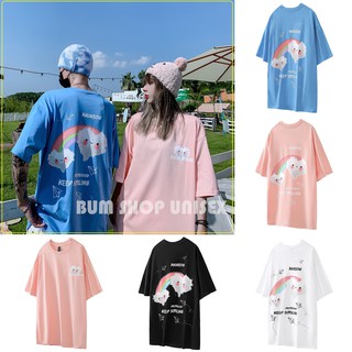 Áo Thun Cặp Unisex Nam Nữ Form Rộng - TTL797 Cầu Vồng Trái Tim - Chất Thun Cotton 100% Mềm Mát - 4 Màu Siêu Đẹp