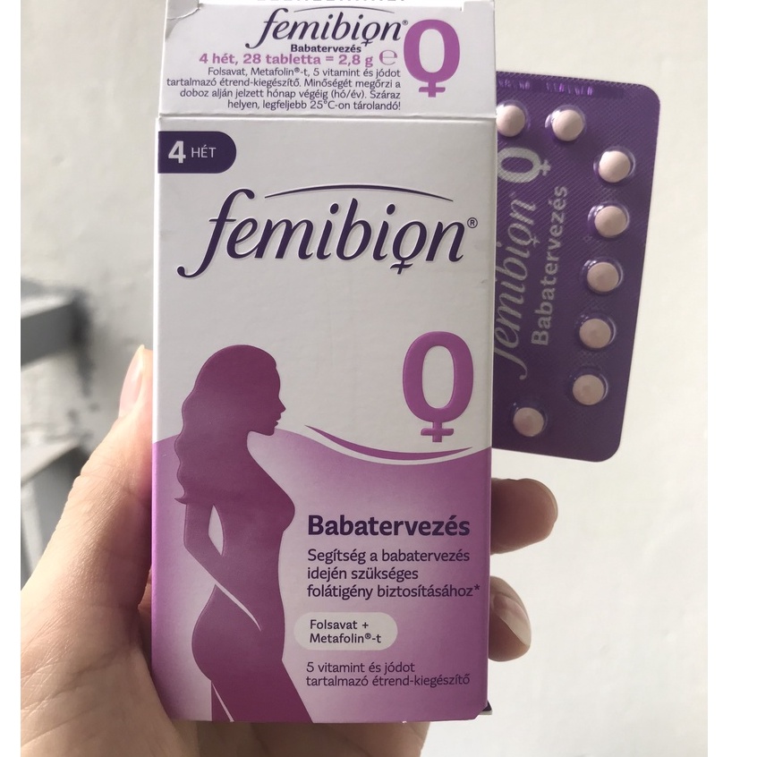 Combo 2 hộp Femibion 0 Sản xuất tại Đức Hộp 4w Dùng cho giai đoạn chuẩn bị mang thai