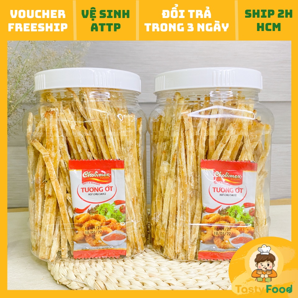 Khô Cá Thiều Que Cắt Sợi Tẩm Vị Ăn Liền Tasty Food - Hũ 500g/1kg