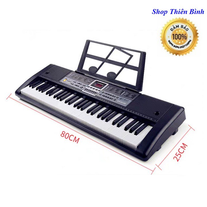 Đàn organ điện tử 61 phím cao cấp, đàn piano điện tử cho người mới bắt đầu, nhiều tinh chỉnh, kèm sạc và mic