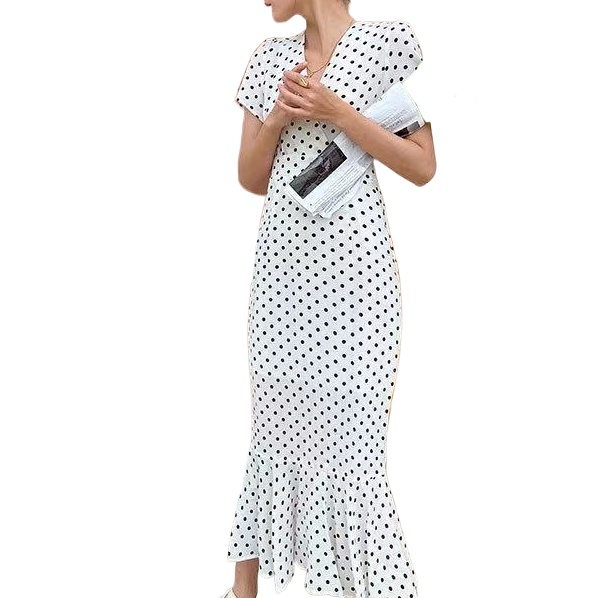 Đầm Nữ Cổ Chữ V Phong Cách Retro Thời Trang Hàn Quốc