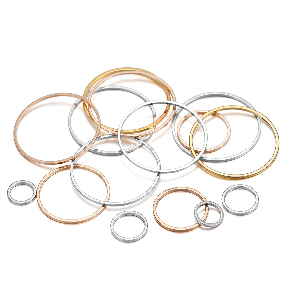 Set 20-50 phụ kiện mạ bạc hình tròn làm bông tai đồ trang sức thủ công