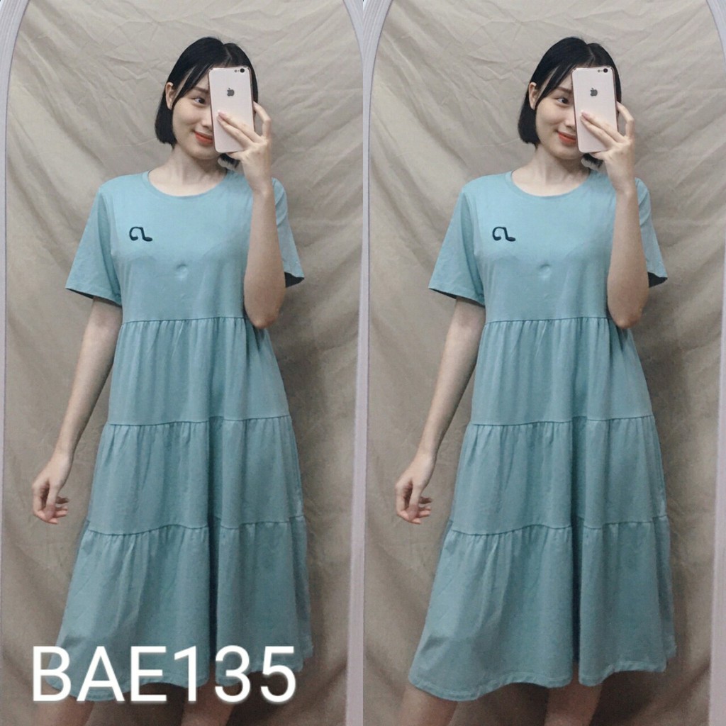 Váy bầu mùa hè BAA277 chất cotton dáng dài