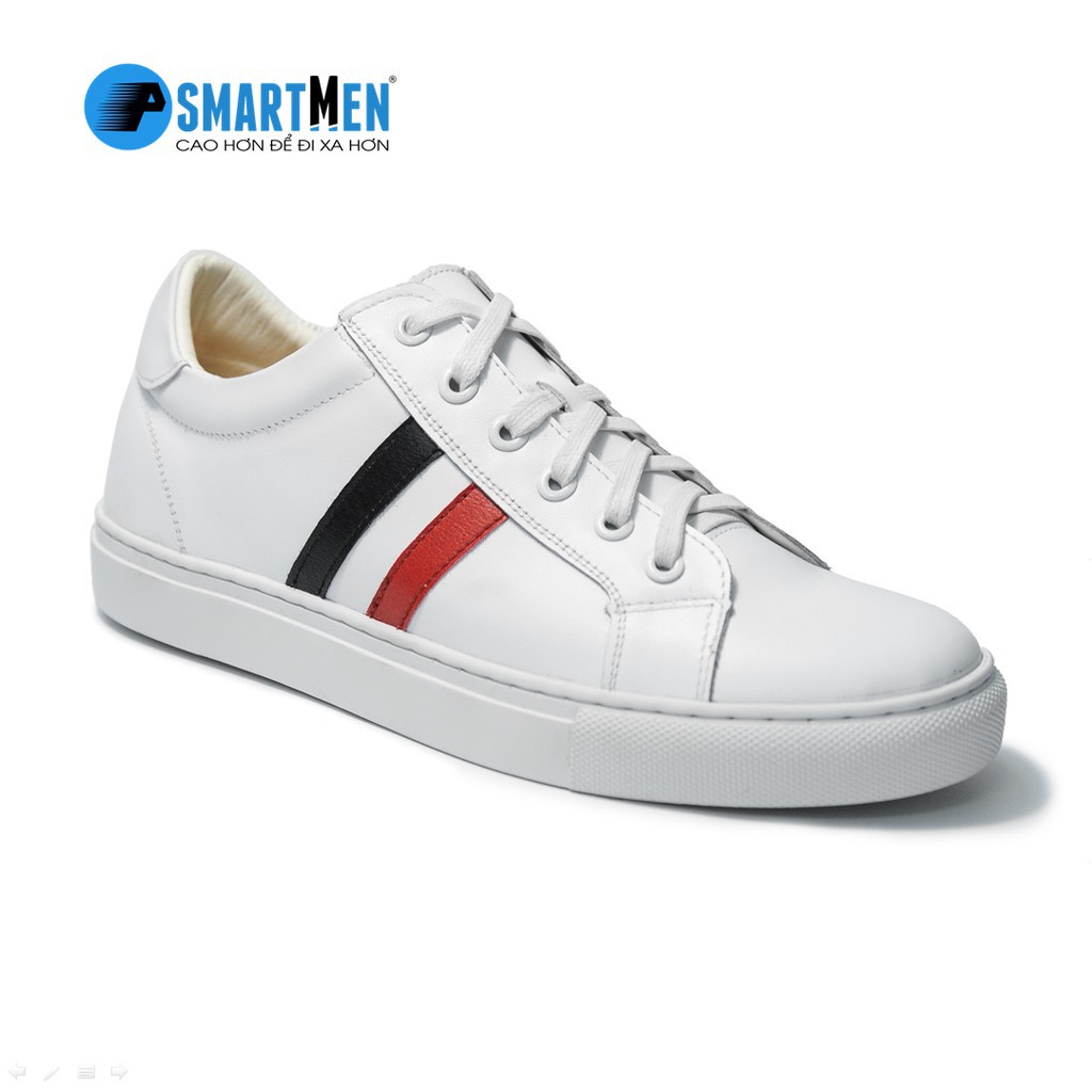Tết Giày thể thao da bò thật tăng chiều cao SmartMen GD677 Trắng - Rẻ nhất quả đất * L : ) . ' }