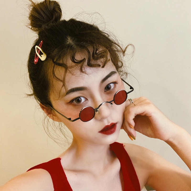 Lady Fashion Small Frame Metal Sunglasses Men Retro Hip Hop Mini Round Frame Glasses Harajuku Personality Women Eyewear | BigBuy360 - bigbuy360.vn