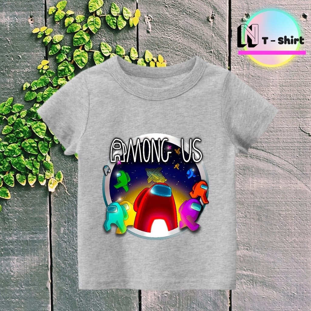 Áo thun bé trai và bé gái, Áo phông trẻ em in hình Game Among US, Áo cotton xịn mặc mát thoải mái NTshirt 05