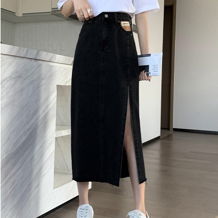Chân váy jean Chữ A Lưng Cao Phong Cách Hàn Quốc Thời Trang Mùa Hè Cho Nữ