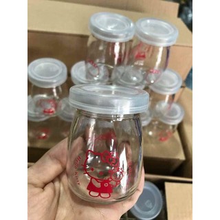 Combo 12 hũ thủy tinh làm sữa chua có nắp đậy siêu đẹp