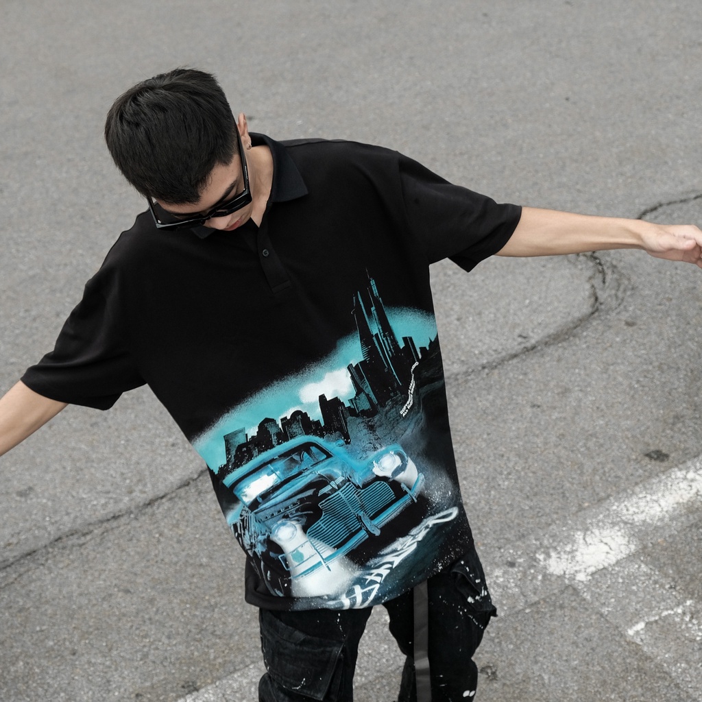 Áo Polo Tay Lỡ Unisex SUBURB Thun Cá Sấu - HADES Brand Chính Hãng