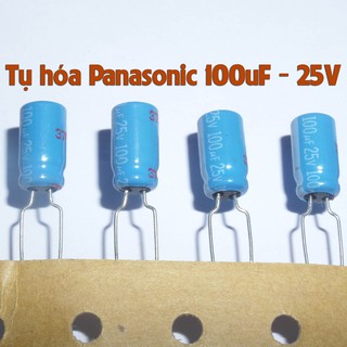 Tụ hóa, tụ Nhật chất lượng cao - tụ âm thanh 100uF 25V 6.5x11.2mm