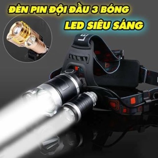 ❤️đèn pin đội đầu 3 bóng siêu sáng