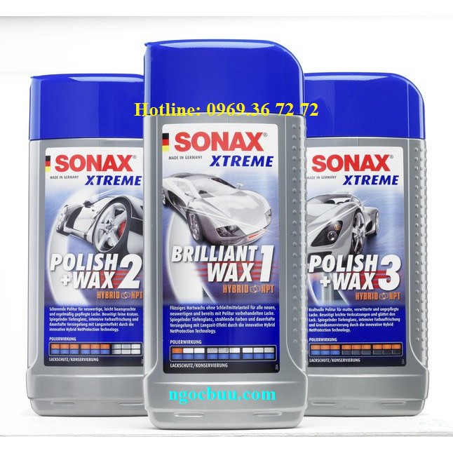 Dung dịch đánh bóng sơn xe Sonax 201100 - SONAX XTREME Brilliant Wax 1 Hybrid NPT