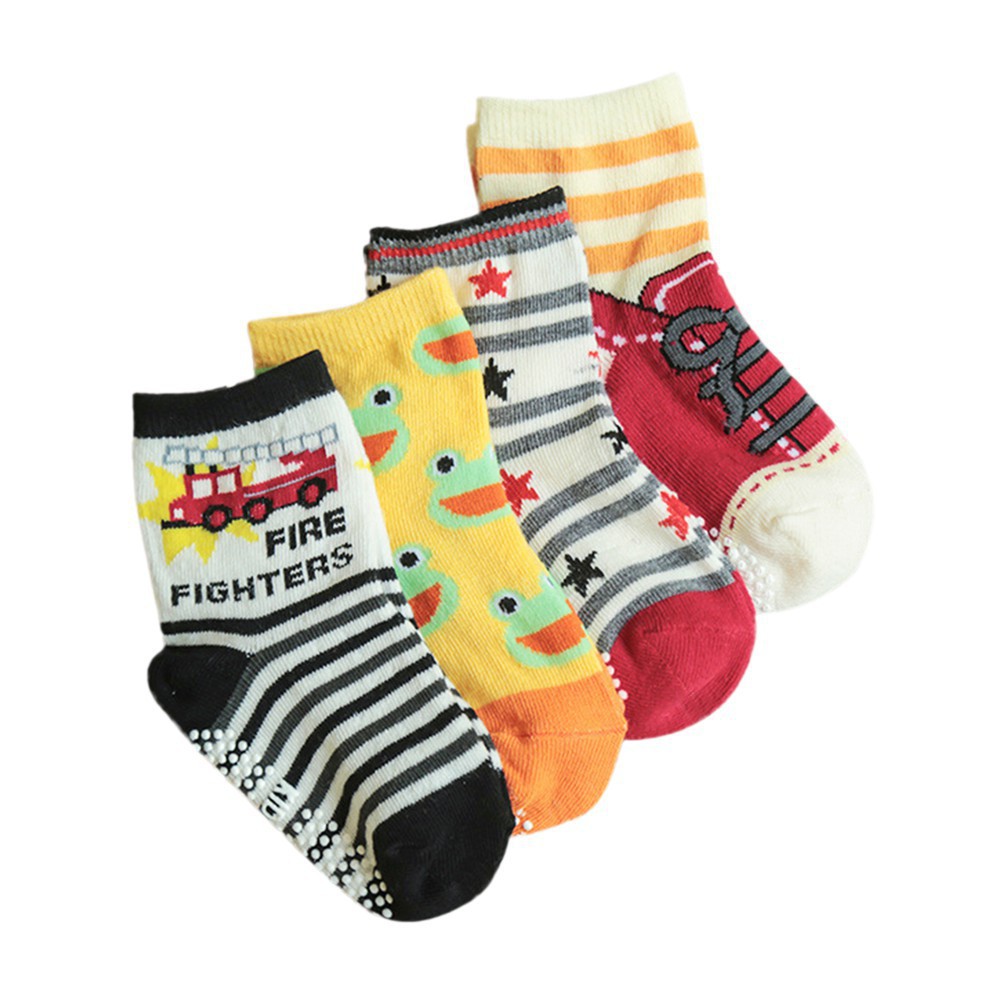 Bộ 12 Đôi Vớ Cotton Chống Trượt Cho Bé
