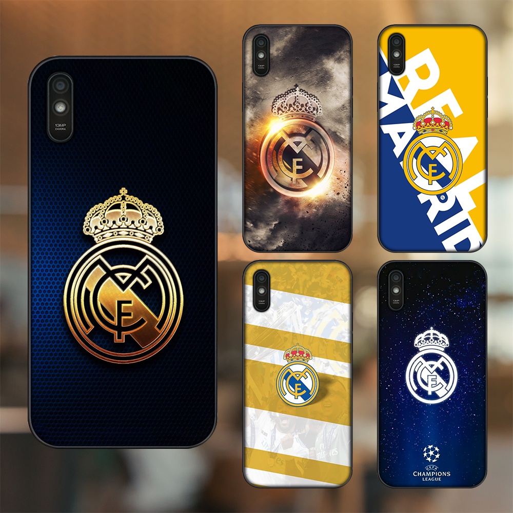 Ốp lưng Xiaomi Redmi 9A viền đen in hình Real Madrid
