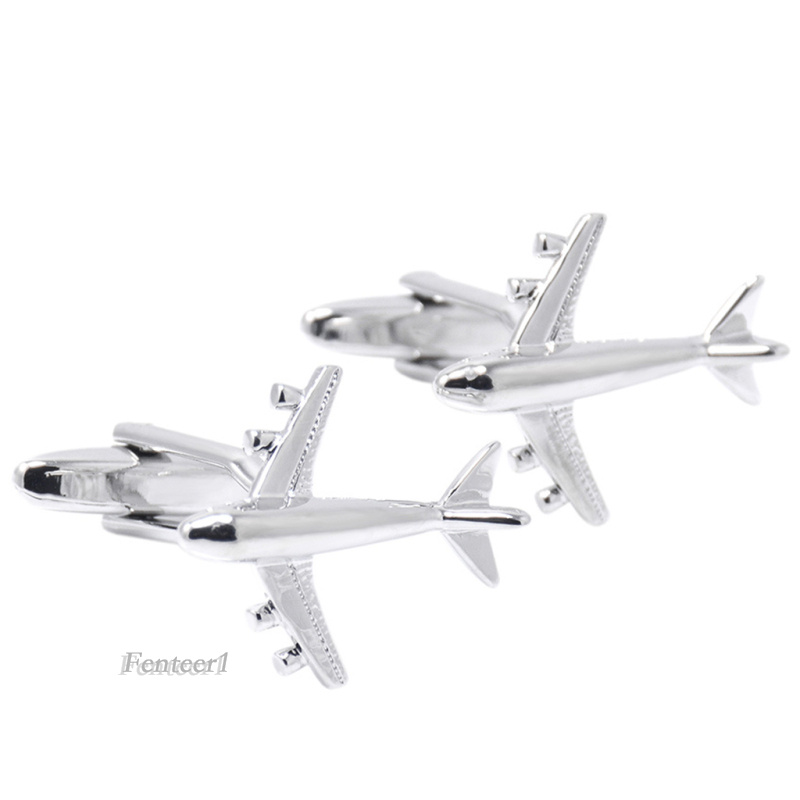 1 Cặp Khuy Măng Sét Thiết Kế Máy Bay Cho Tiệc Cưới [Fenteer1] 1 Cặp