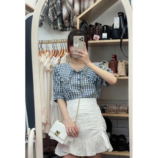  ÁO SƠMI KẺ ĐŨI CỔ BÈO