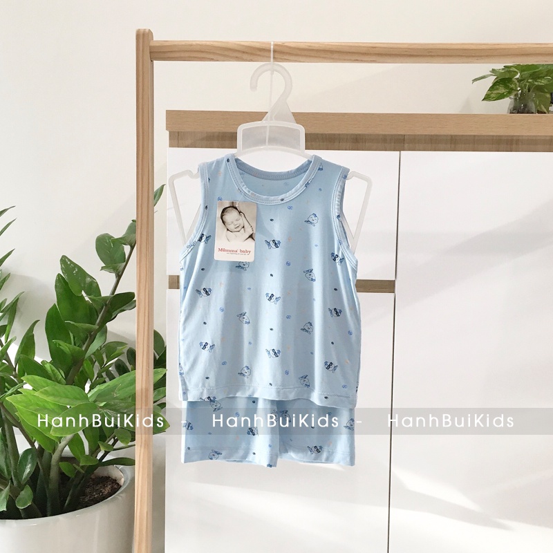 Bộ ba lỗ cho bé vải sợi tre Momma