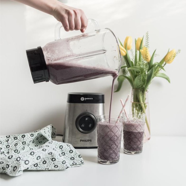 Máy xay sinh tố Philips công suất 1400W, cối thủy tinh, lưỡi dao Problend 6, bảo hành 2 năm chính hãng -  HR3652