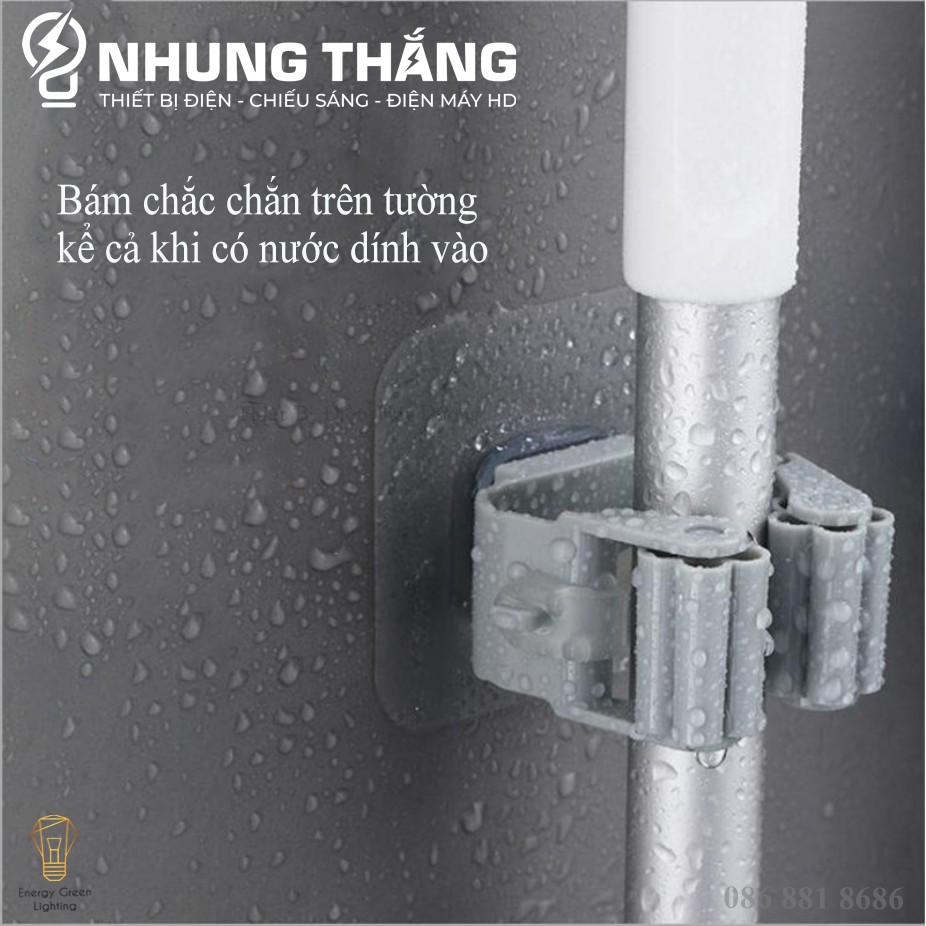Miếng Dán Tường Kẹp , Giữ Các Dụng Cụ Lau Dọn Trong Nhà - Móc Treo Chổi, Treo Ô, Đồ Dùng - Chịu Lực Tốt