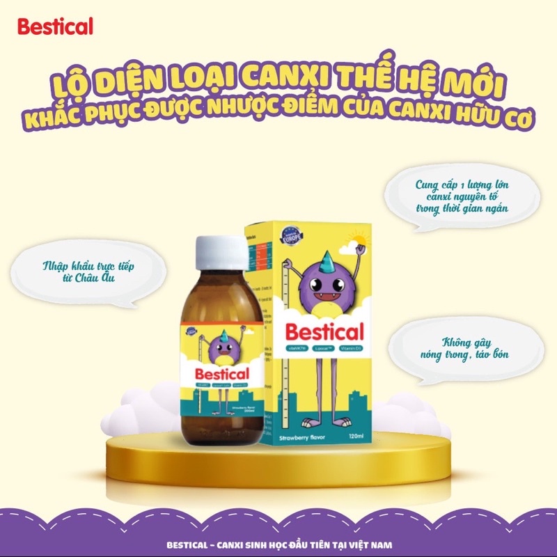 Bestical bổ sung canxi cho bé vitamin d3k2 mk7 chai 120ml