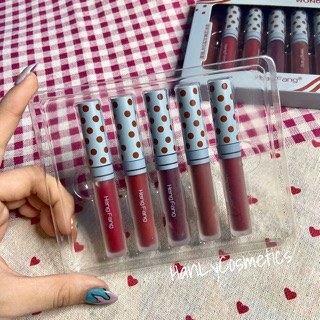 Set 5 cây son kem chấm bi HengFang
