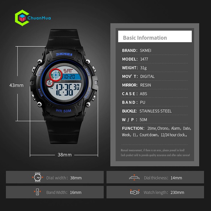 Đồng Hồ Cho Bé Chống Nước SKMEI 1477 | BigBuy360 - bigbuy360.vn