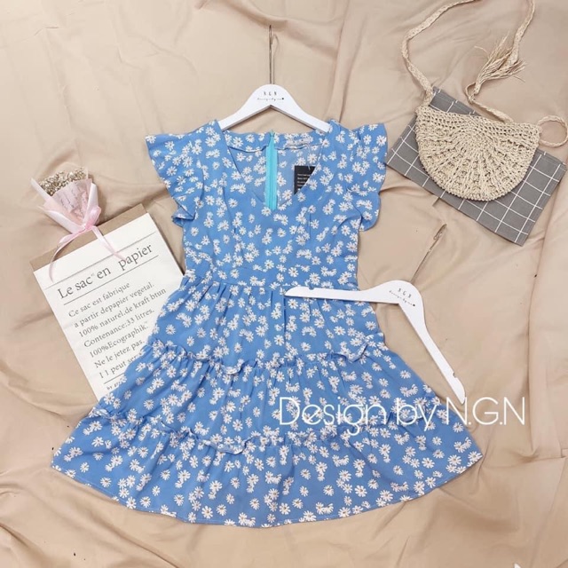 Đầm hoa cúc xanh🌼