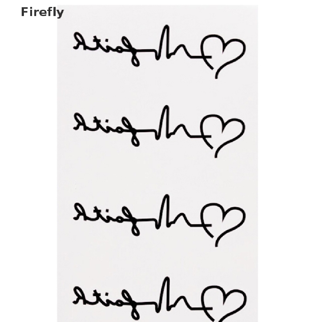 Hình Xăm Dán Trái Tim Màu Đen Chống Thấm Nước Độc Đáo