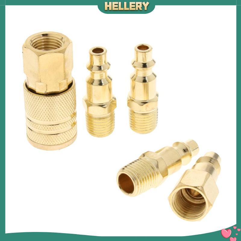 Bộ 5 Đầu Nối Ống Nước Bằng Đồng Thau Cứng Kích Thước 1 / 4 &quot;