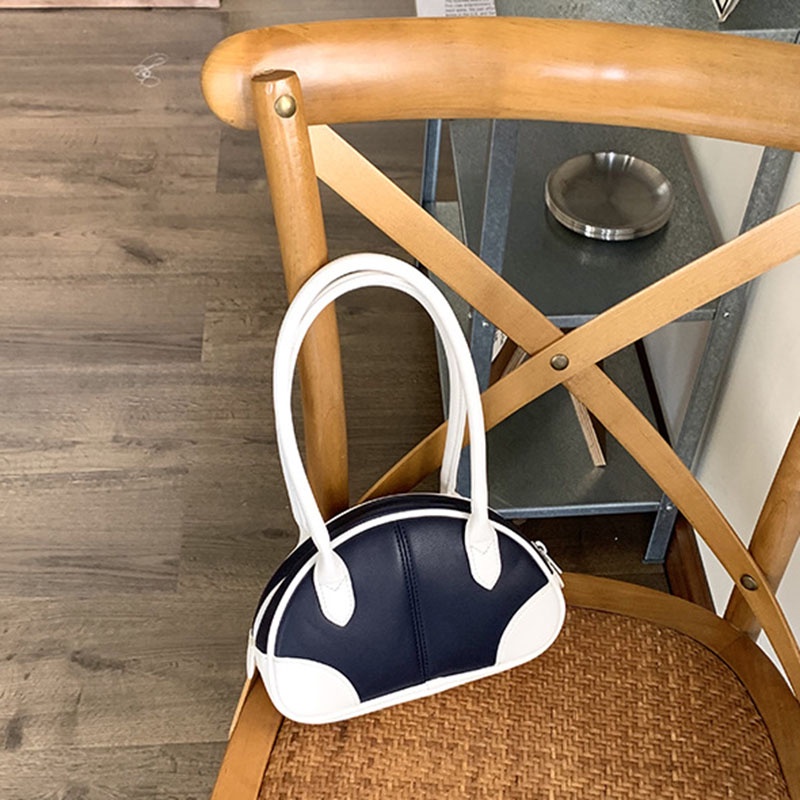 Túi xách IELGY đeo dưới cánh tay ghép nối màu đơn giản xinh xắn cho nữ