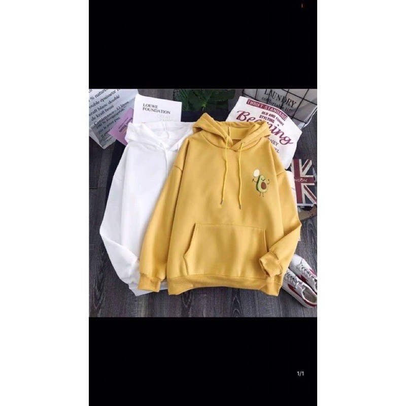 áo hoodie nỉ bông logo quả bơ