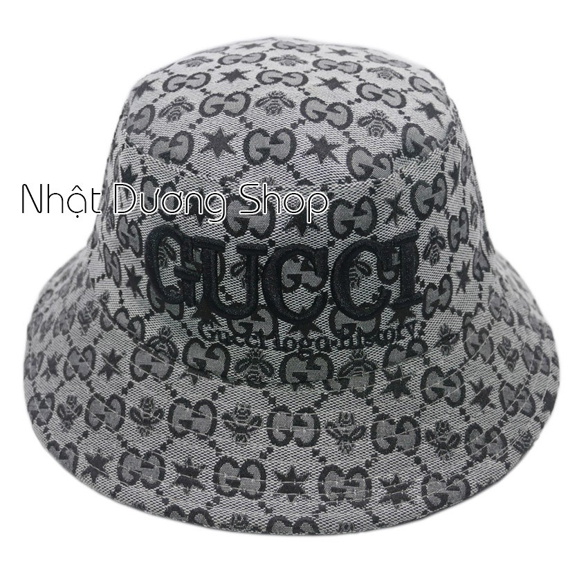 Nón tai bèo vành nhỏ xịn họa tiết chữ độc đáo, thời trang - Xám, mang phong cách sang trọng và nổi bật
