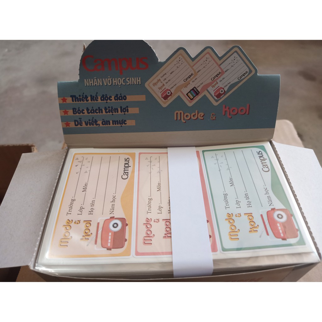 Nhãn vở Campus Mode & Kool 18c/túi