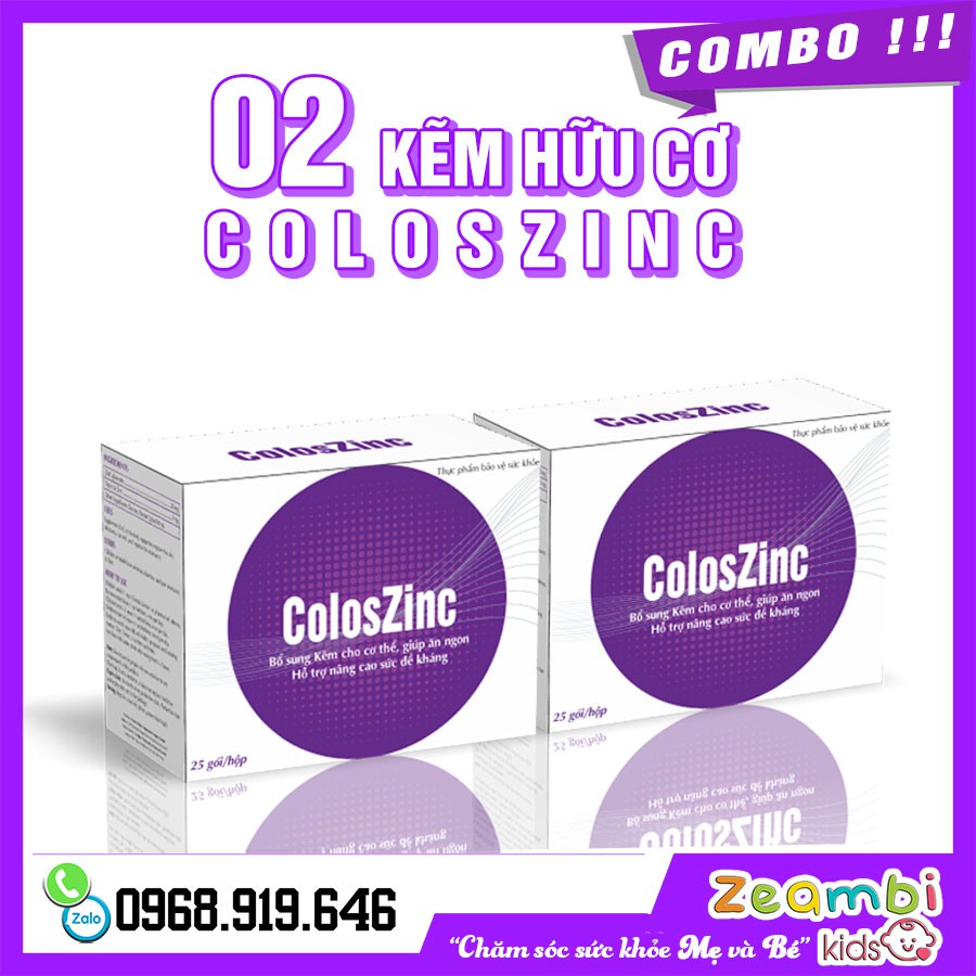 02 Kẽm Hữu Cơ ColosZinC - Cải thiện biếng ăn, Tăng cường đề kháng cho bé yêu của mẹ