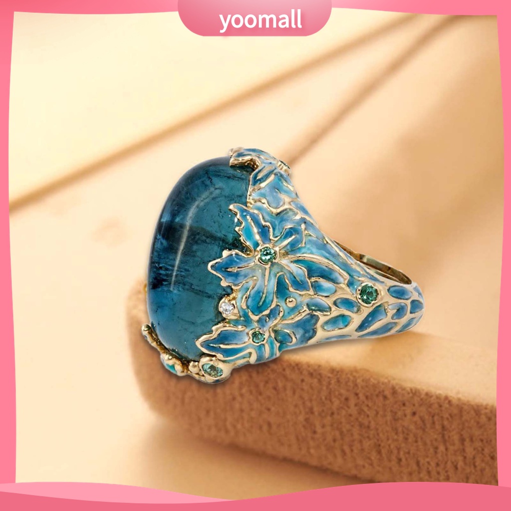 Yomall♡ Nhẫn Trang Trí Mắt Bắt Sáng Biến Dạng Hoa Thanh Lịch Cổ Điển Cho Nữ Cuộc Sống Hàng Ngày
