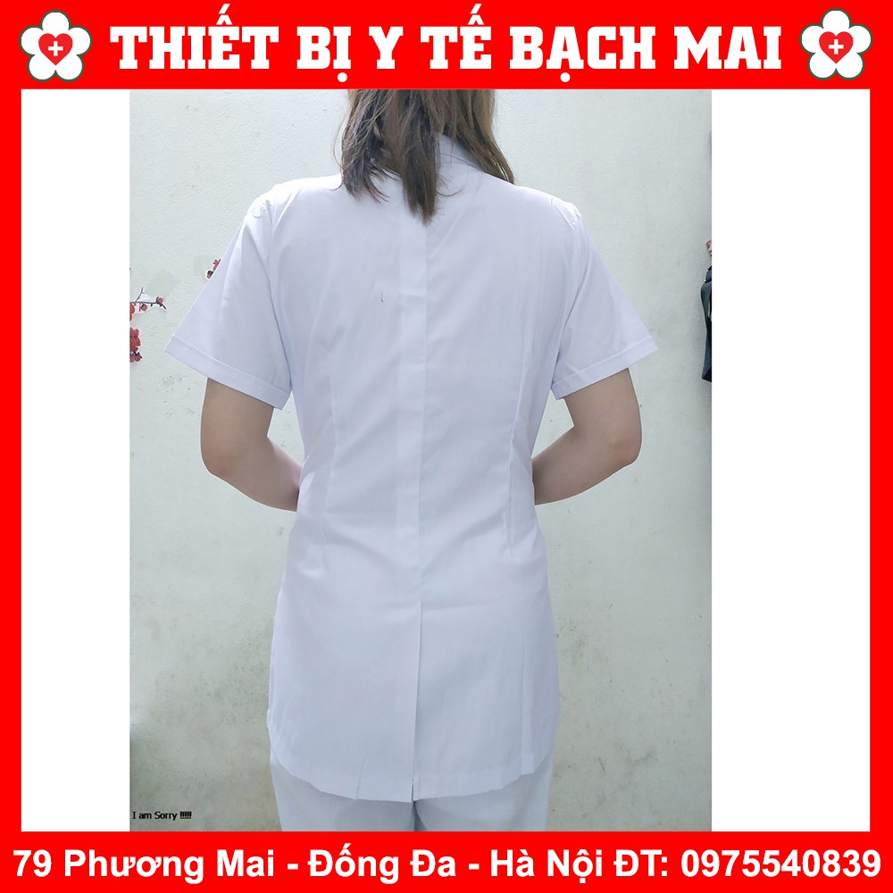 Áo Blu Nam Nữ Cộc Tay Dáng Ngắn Y tá Vải Loại Đẹp