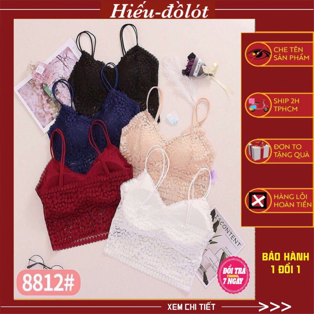Áo Lót Nữ Ren Hoa Dây Kép Đệm Bàn Tay Nâng Ngực Chất Mềm Thoải Mái Hieu Store24h - 8812