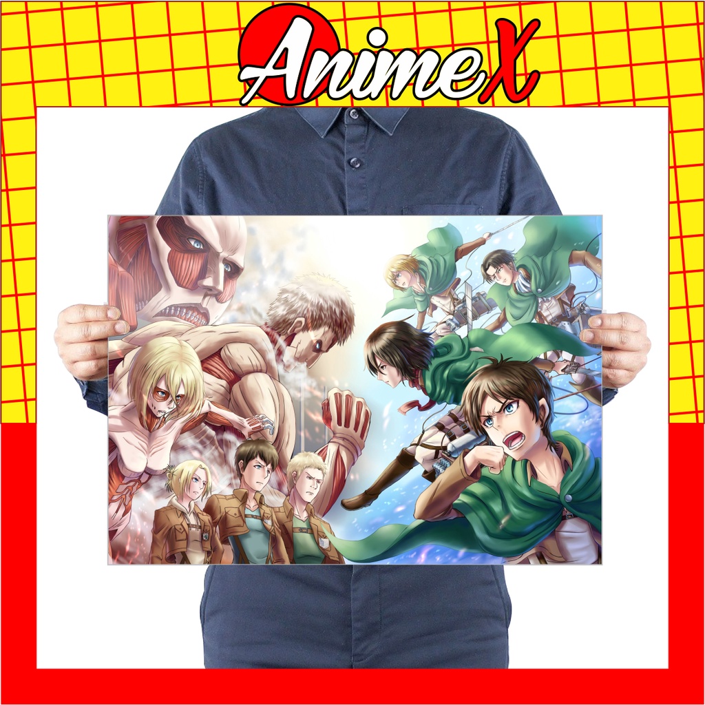 Tấm Poster A3 Anime Attack On Titan - Đại Chiến Người Khổng Lồ - Shingeki no Kyojin - Áp Phích Dán Tường By AnimeX