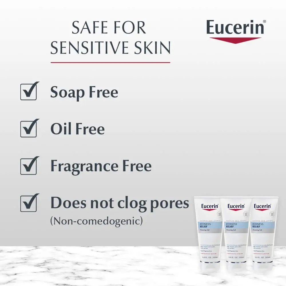 Sữa rửa mặt cho da nhạy cảm Eucerin Redness Relief Soothing Skin Cleanser Gel