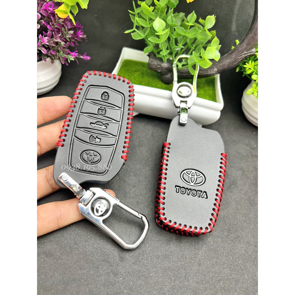Bao Da Chìa Khóa 4 Nút thông minh xe ô tô toyota Hilux, Land Cruiser, Innova, Prado, Camry, Fortuner, Rav 4