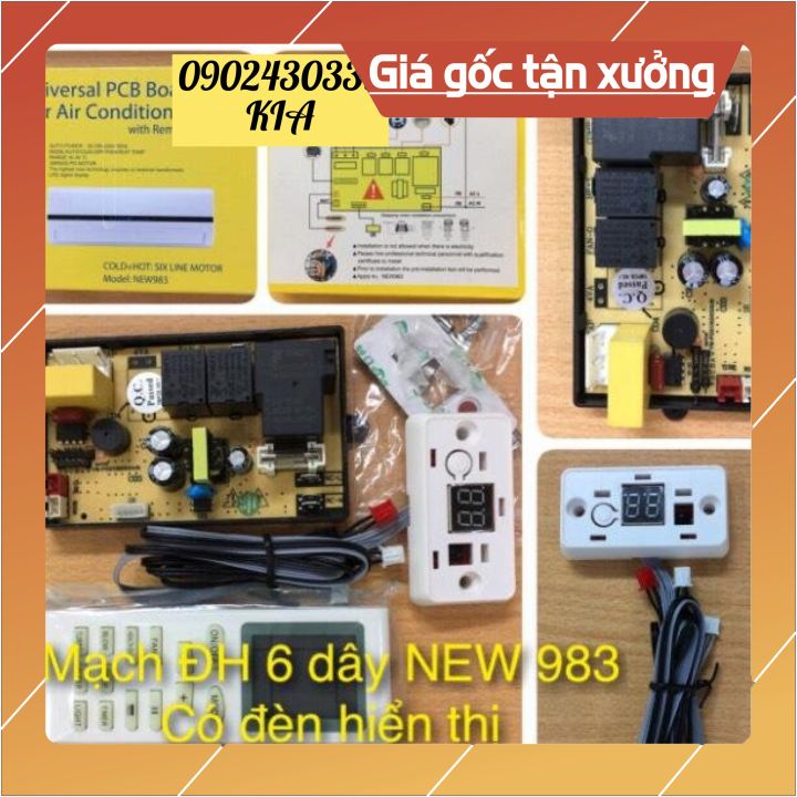 [Mã 44ELSALE2 giảm 7% đơn 300K] Bo mạch điều hòa đa năng 6 dây có đèn hiển thị NEW983(Combo 10 cái )