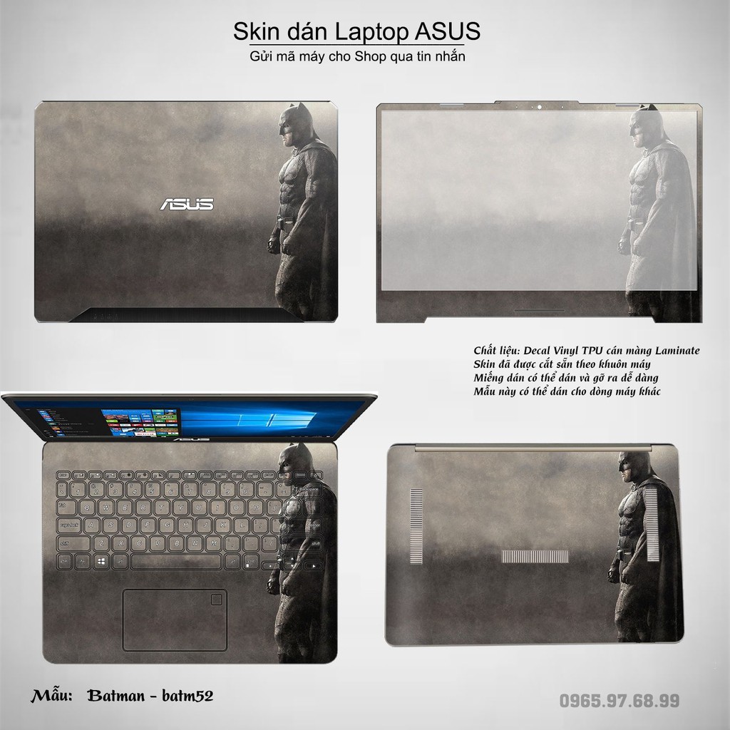 Skin dán Laptop Asus in hình Người dơi _nhiều mẫu 3 (inbox mã máy cho Shop)