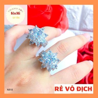 Nhẫn đá nữ  Nhẫn bạc nữ, nhẫn nữ đính đá hột cao bền màu