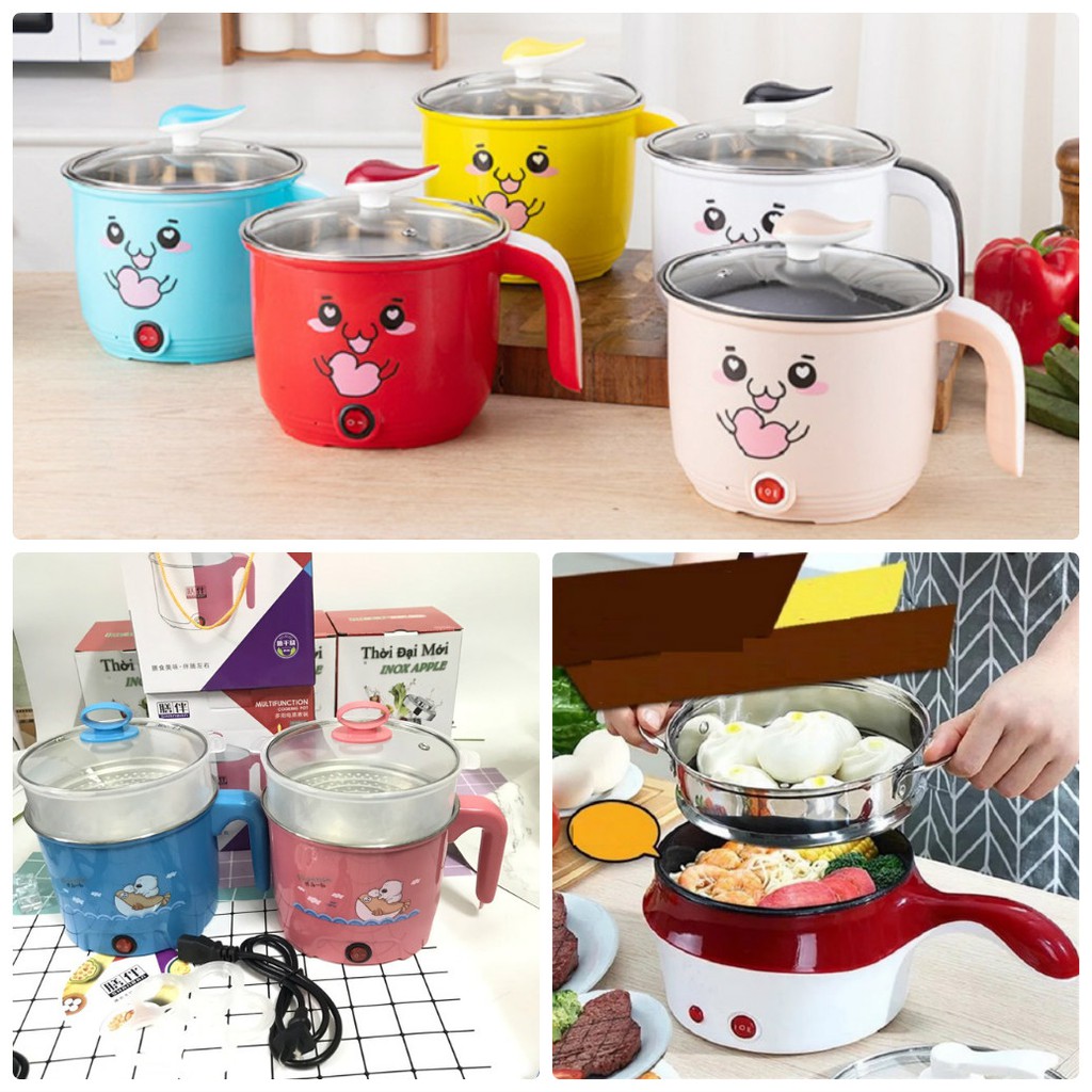 [FREESHIP] CA NẤU MÌ, LẨU, CANH 18CM SIÊU TỐC CÓ LỒNG HẤP NHỰA, CÁN DÀI