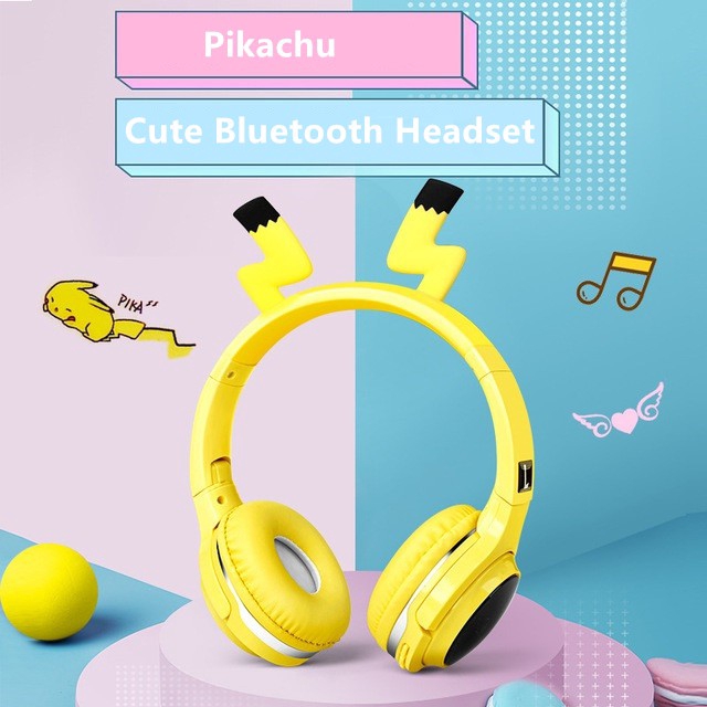 Hàng giao ngay Pikachu Tai Nghe Bluetooth 5.0 Dễ Thương Tai Nghe 7 Màu LED Hỗ Trợ Thẻ SD Cáp Âm Thanh Tai Nghe Cho Trẻ Em Bé Trai Bé Gái quà Tặng Trẻ Em Tai Nghe