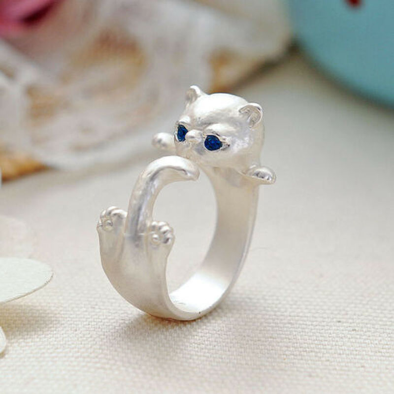 Nhẫn hở hình mèo dễ thương có thể điều chỉnh dành cho nữ
