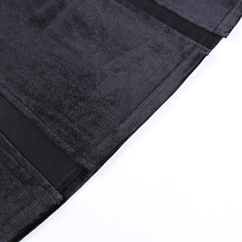 Chân váy chữ A dài màu đen phong cách gothic punk harajuku quyến rũ cho nữ