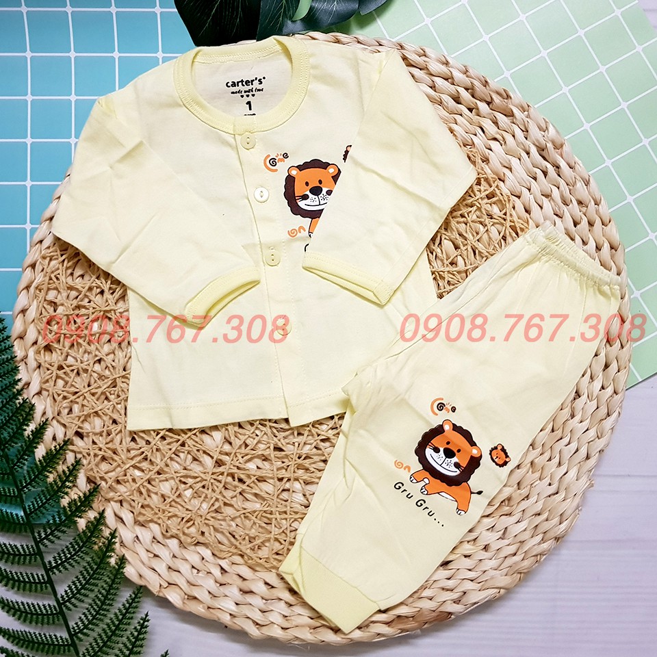 Bộ Quần Áo Dài Tay Car ter Cho Bé Sơ Sinh Chất Cotton Thấm Hút